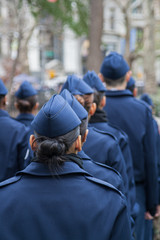 American military woman from behind