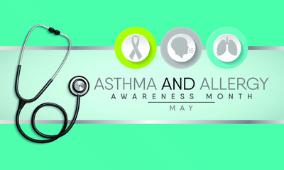 Vector illustration on the theme of Asthma and Allergy awareness month of May.