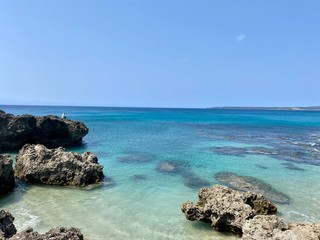 the crystal clear ocean and the azure blue skycrystal 