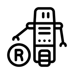 moving robot icon vector. moving robot sign. isolated contour symbol illustration