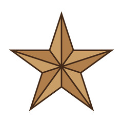 Obraz premium Five pointed golden star vector icon on white