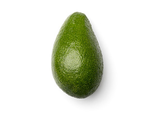 Green avocado isolated on white background