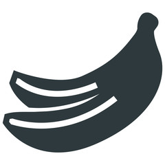 banana black icon on white background