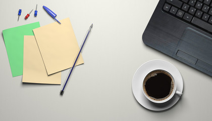 3d illustration of a workplace in the office.