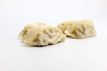 Pork dumpling on white background