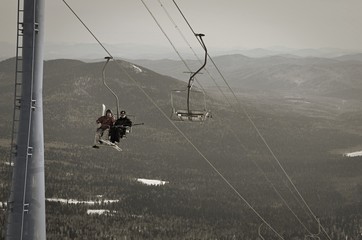 Mountain landscapes in negative and black and white.