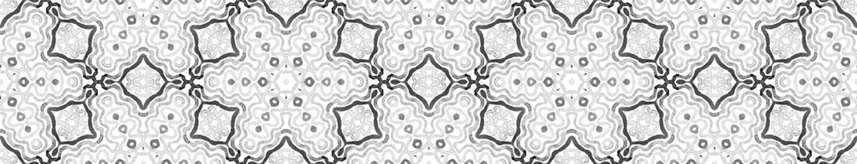 Black and white Seamless Border Scroll. Geometric 