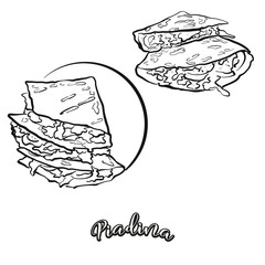 Piadina food sketch separated on white