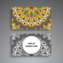 Business Card. Vintage decorative elements