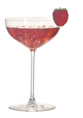 red campari glass with strawberry