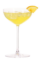 red campari glass with lemon
