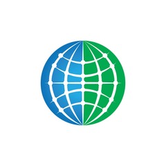 earth logo design template. save globe logo vector icon