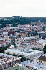 Fototapeta premium Ancient houses, a tourist place in Lviv