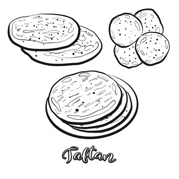 Taftan food sketch separated on white