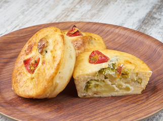 vegetable muffin on table
