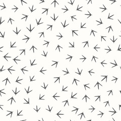 Traces of birds. Seamless vector texture. Random chaotic.