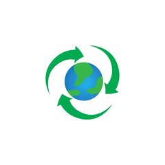 earth logo design template. save globe logo vector icon