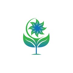 Green Ecological Logo Globe Leaf Icon