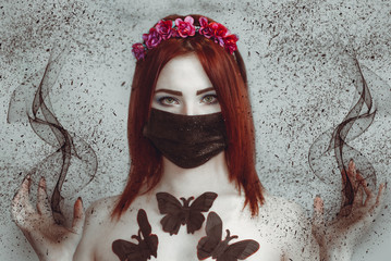 Mystical masked girl