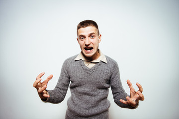 Angry man screaming