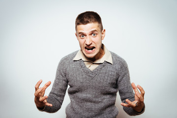 Angry man screaming