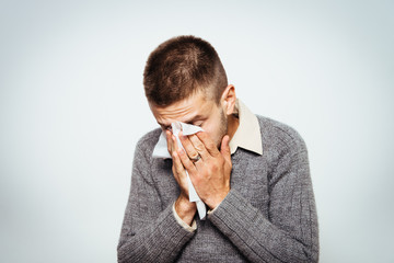 the man has a runny nose