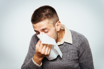 the man has a runny nose
