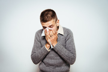 the man has a runny nose
