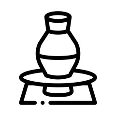 vase on pottery wheel icon vector. vase on pottery wheel sign. isolated contour symbol illustration
