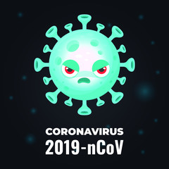 Novel corona virus 2019-nCoV concept.Corona virus nCoV denoted is single-stranded RNA virus. vector illustration of corna 
