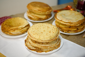 pancakes on plate 