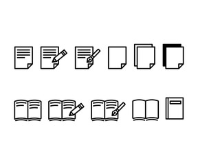 ノートと鉛筆のアイコン/ビジネス/紙/イラスト/勉強/メモ/ペン	