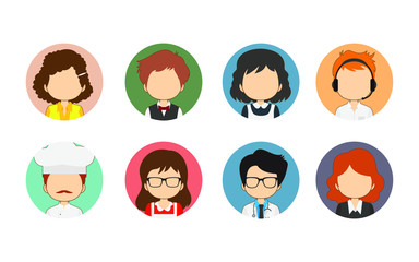 Set Of Great Variety Workers Flat Avatars