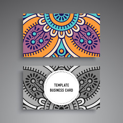 Business Card. Vintage decorative elements