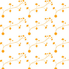 orange flower pattern on white background