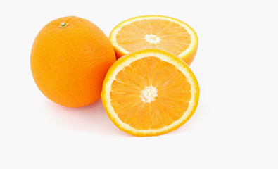 Fresh of slice orange isolated on white background
