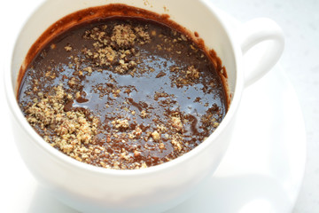 cup of hot chocolate with nuts
