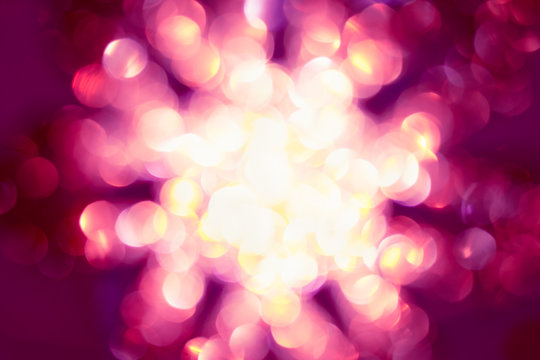 Shimmering blur pink snowflake background, Christmas concept