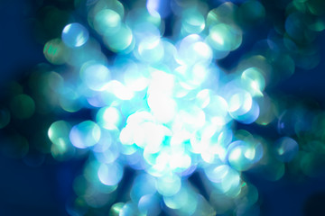 Shimmering blur aqua snowflake background, Christmas concept