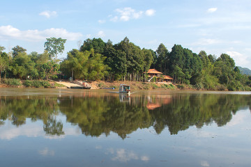 Fototapeta na wymiar Reflections in the pond, Cat Tien Nationalpark in the south of Vietnam