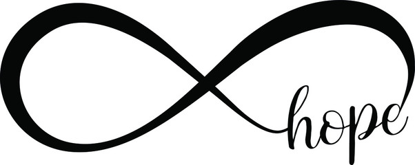 Elegant, hope, infinity sign, vector illustration	