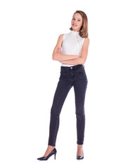 Fototapeta premium Fashion portrait of a young beautiful woman