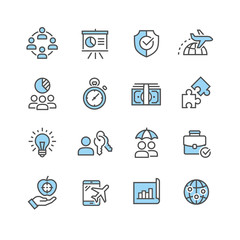 Global business vector icons set