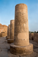 Kom Ombo Temple, also known as Temple of Sobek and Haroeris is in ruins, but it is imposing,...