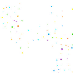 Rainbow Festive Confetti. Carnival Star Falling.