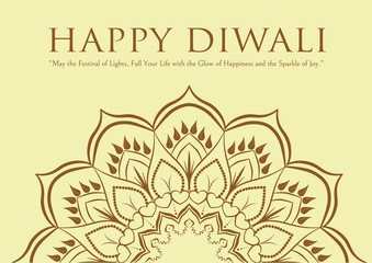 happy diwali traditional indian lights hindu festival celebration holiday concept flat greeting card template invitation horizontal copy space vector illustration
