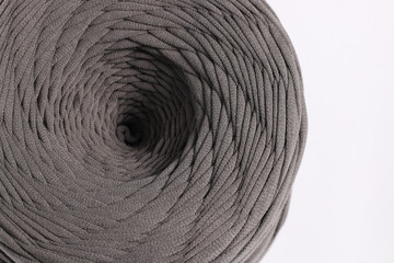 one ball of knitted yarn, closeup