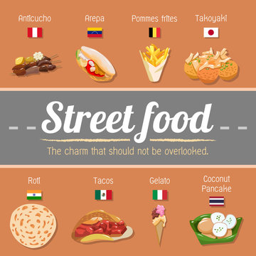 Street food vector set collection graphic design