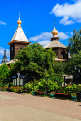 Fototapeta na wymiar Wooden Church of St. Sergius of Radonezh of Holy Trinity convent in Murom, Russia