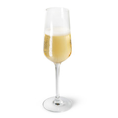 glass of champagne isolated on white background